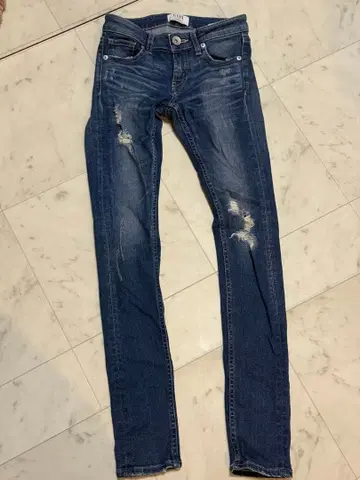 CYDA 데미지 가공 스키니 데님