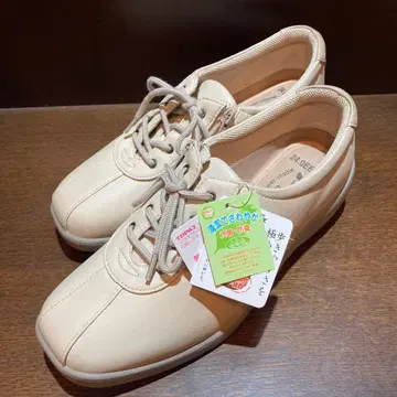 미사용 TOPAZ 베이지 신발 사이드 지퍼 24.0EEE 항균 방취