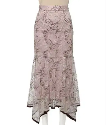 스나이델 자수 언밸런스 헴 스커트