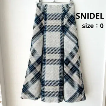 SNIDEL 로빙 체크 롱 미디 스커트