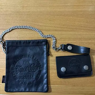텐더 로인 블랙 가죽 지갑 체인