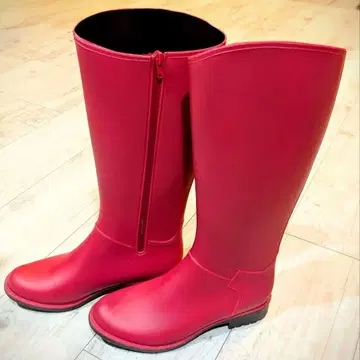 D-LOOP 레드 지퍼 롱 부츠 여성용 M 사이즈