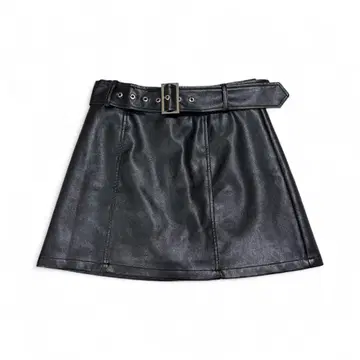 EGOIST 블랙 가죽 미니 스커트 벨트 포함