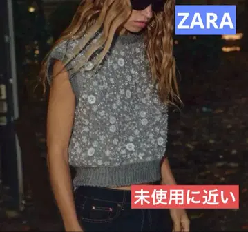 새상품급 ZARA 비쥬 비즈 니트 베스트