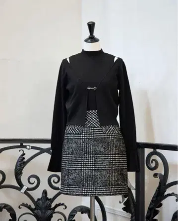 herlipto Hemingway Check Tweed Skirt S