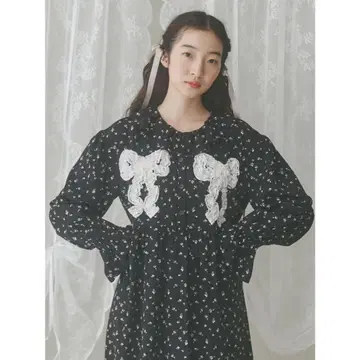 [ merry jenny ] flower 프릴 리본 원피스