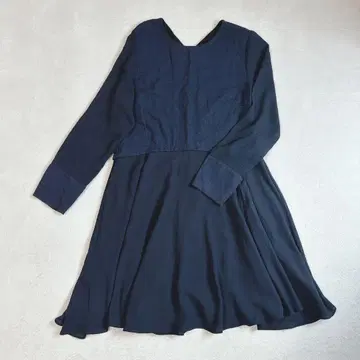 ZARA 자라 콤비 원피스 플레어 절개 백 지퍼 L