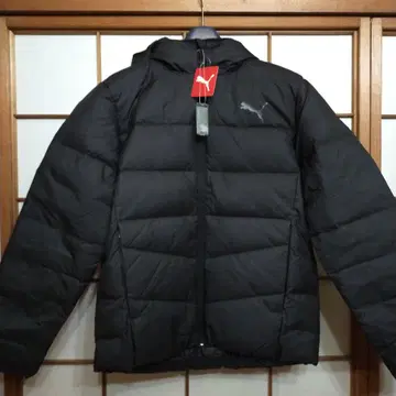 택 포함 새상품 PUMA 다운 자켓 후드 부착 M 블랙 남성용 아우터