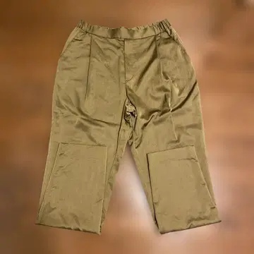 beauty&youth 카키 새틴 팬츠 허리밴딩