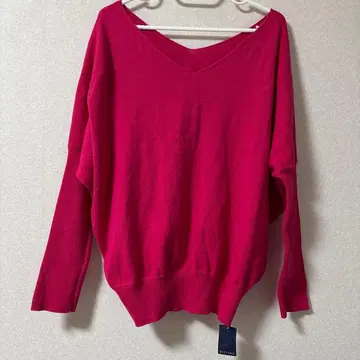 bittoko 깊은 V넥 돌먼 니트 핑크 38