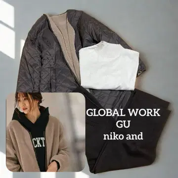 [ 묶음 판매 ] GLOBALWORK 리버서블 보아 코트 캐주얼 코디