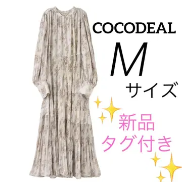 [택 포함 새상품] COCODEAL 플라워 프린트 플리츠 티어드 원피스