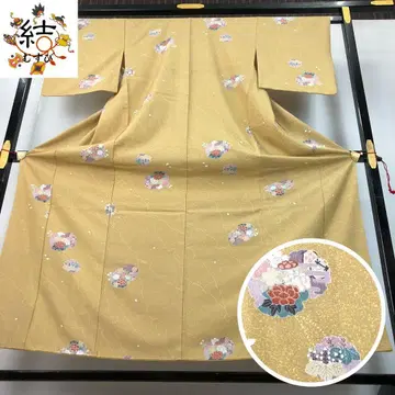 MK-1769 코몬 워셔블 기모노 눈꽃에 꽃 무늬