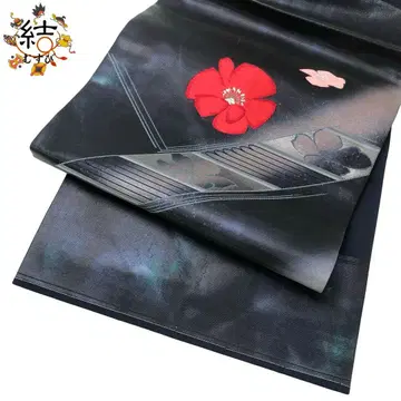 MO-3560 나고야 오비 자수 꽃 무늬 철포도색 시치미 실