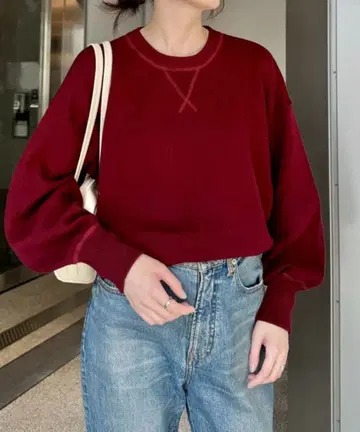 CIAOPANIC TYPY 맨투맨 라이크 볼륨 슬리브 니트