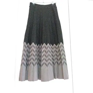 니트 롱 스커트 플리츠