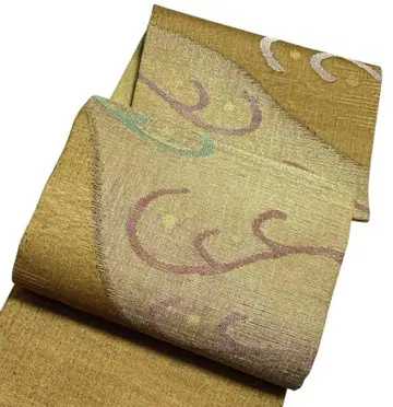 A 171 미착용 후쿠로 오비  대북 옐로우 컬러 새상품급 기모노