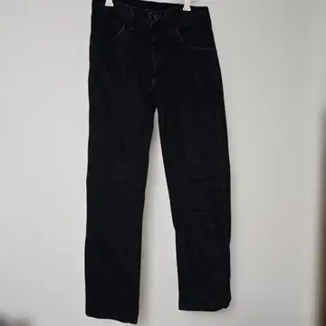 고품질 RUSTLER 블랙 데님 스트레이트 팬츠 [ 프리 ]