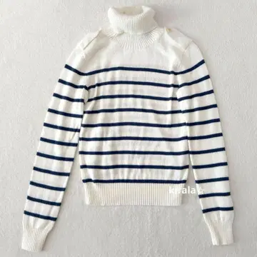 랄프 로렌 터틀넥 보더 니트