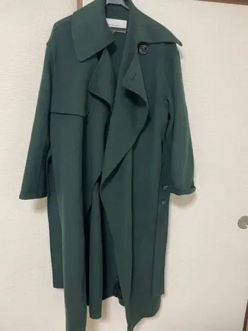 르쉘 블루 다크 그린 롱 코트 사이즈 36