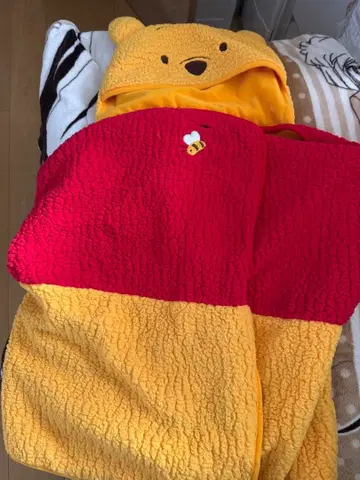곰돌이 푸 후드 부착 담요