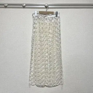 [ 새상품급 ] LOWRYS FARM 시어 꽃무늬 레이어드 스커트