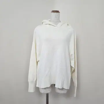 미쉘클랑 풀오버 후드티 니트 아이보리 계열 코튼 (38)