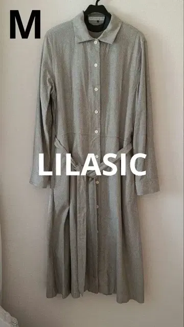 LILASIC 버튼 셔츠 원피스 M 그레이