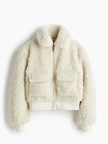 새상품 h&m 플러피 자켓 라이트 베이지 M 사이즈