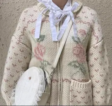 택 포함 미사용 새상품 merry jenny rose 코위찬 니트 핑크