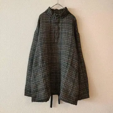 02244-0050 린넨울 체크 스모크 셔츠