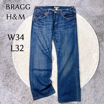 H&M BRAGG 데님 청바지 W34 L32 남성용 히게 가공