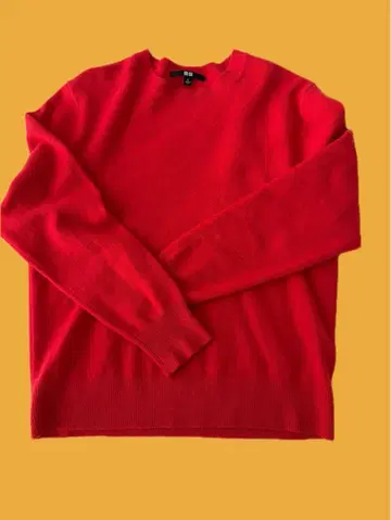 UNIQLO 캐시미어 니트 레드 긴팔 니트 스웨터 S 사이즈