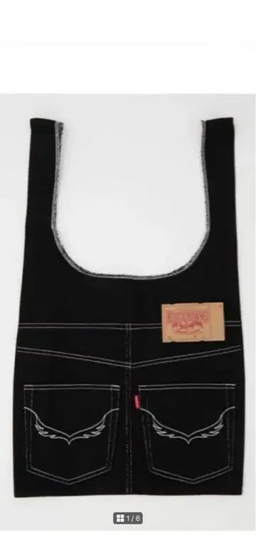 택 포함 새상품 로데오 크라운 데님 토트백 블랙