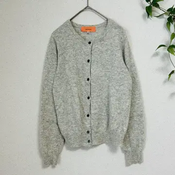 새상품급 Sunauuna 울 혼방 가디건 38 [ M ] 그레이 둥근넥