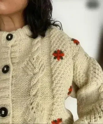 SeaRoomlynn/NPL HM 쉘 케이블 flower 가디건