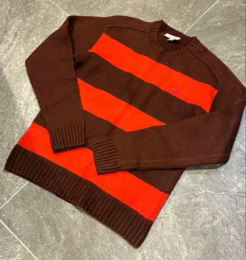 미사용 LACOSTE 스트라이프 울 스웨터 라코스테