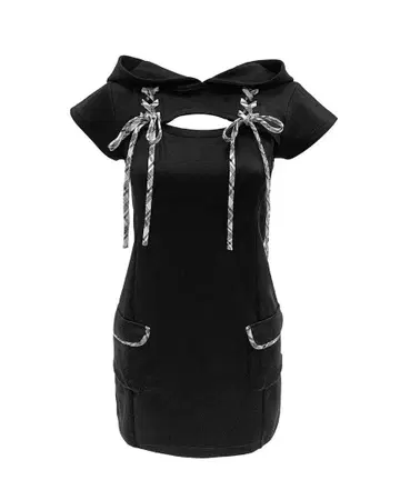 미셸마카롱 레이스업 미니 원피스