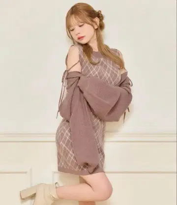 apres jour 레이어드 스타일 니트 원피스 가을 옷