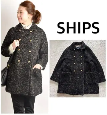 정가 49,500엔 SHIPS 쉽스 헤링본 P 코트 새상품급