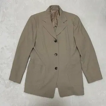 테일러드 자켓 베이지 스트라이프 큰 포켓 경량