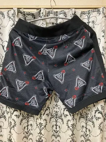 VANS 블랙 프린트 패턴 숏팬츠 S