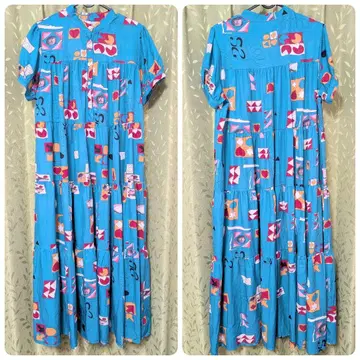 [ 새상품급 ] 티어드 원피스 트럼프 무늬 봄/여름/가을 반팔