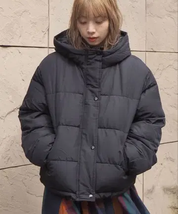 새상품급! 페이크 다운 후드 블루종 블랙