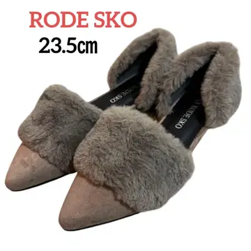 새상품 RODE SKO 퍼 플랫 펌프스 그레이 36 (23.5cm)