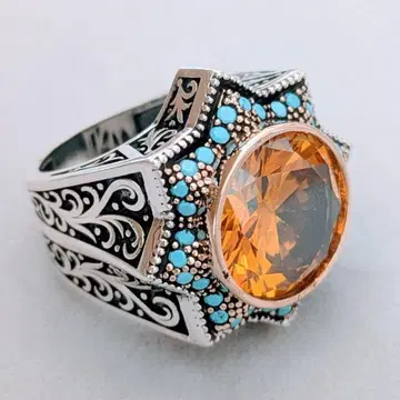 NEW 터키산 핸드메이드 남성용 반지 실버925