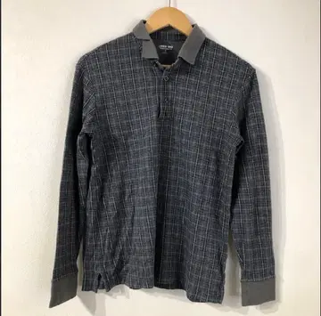 00년대 빈티지 LANDS'END 그레이 피케 셔츠 아메카지 y2k