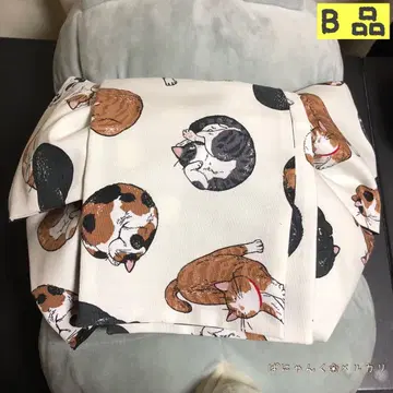 하자 있음 [ 노비노비냥코 x 삼색 고양이 도트 ] 성인용 헤코오비 반폭