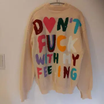 니트 스웨터 컬러풀 로고 팝