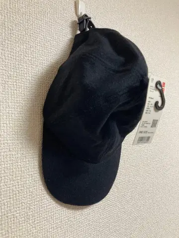 유니클로 UV컷 울 캐시미어 캡 모자 블랙